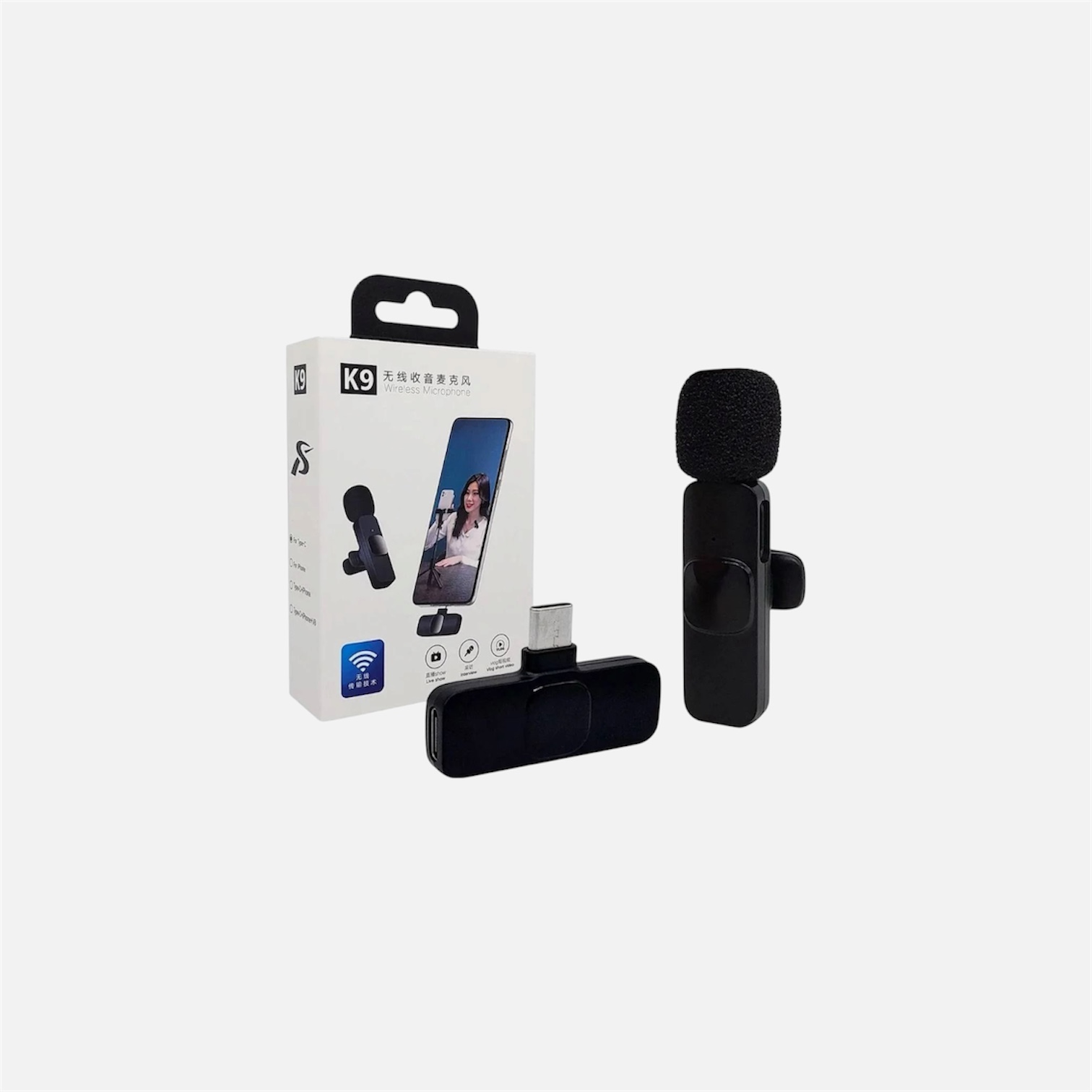 MICROFONE DE LAPELA SEM FIO K9